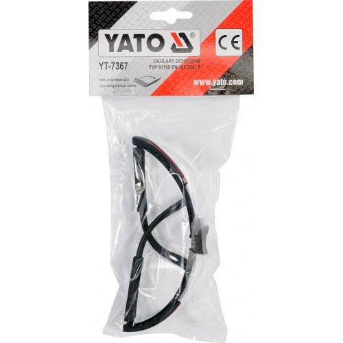 Очки защитные открытого типа, прозрачные YATO YT-7367